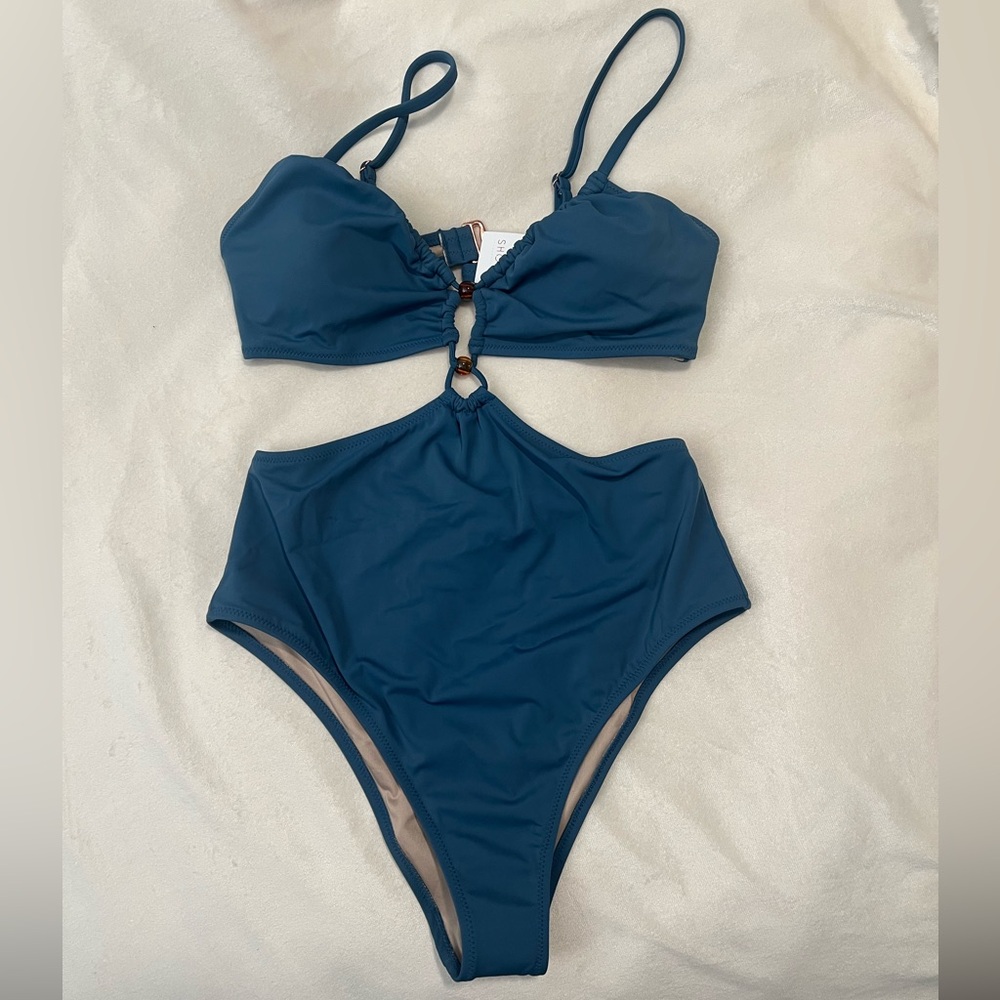 NWT Shade and Shore Blue Monokini One Piece Swimsuit